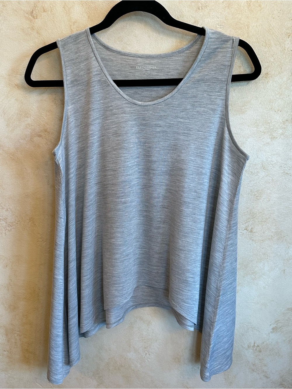 Eileen Fisher Silk Cotton Heather Light Gray Swing Tank